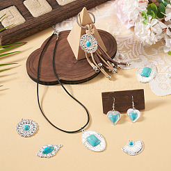 10Pcs 5 Styles Dyed Synthetic Turquoise Pendants&nbsp;STAS-TA0006-20