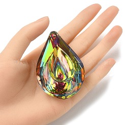 Electroplated K9 Glass Big Pendants&nbsp;EGLA-YW0003-01