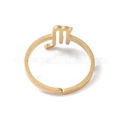 Real 18K Gold Plated 304 Stainless Steel Adjustable Finger Ring&nbsp;RJEW-L115-01G-11