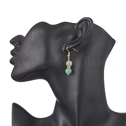 Round Natural Green Aventurine Dangle Earrings&nbsp;EJEW-JE06465