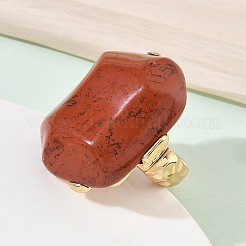 Natural Red Jasper & Alloy Finger Rings for Women&nbsp;RJEW-G375-01G-08