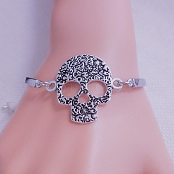 Alloy Skull Link Bangles for Women&nbsp;FS-WGF5789-01