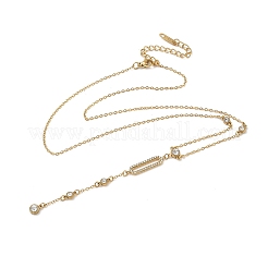 304 Stainless Steel Crystal Rhinestone Pendant Y Necklaces for Women&nbsp;NJEW-F375-01G-05