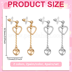 4Pairs 2 Colors Alloy & Iron Dangle Stud Earrings&nbsp;EJEW-HY0001-11