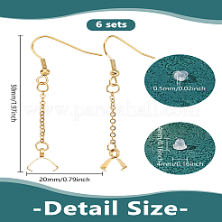 6Pcs 304 Stainless Steel Earring Hooks&nbsp;STAS-LP0002-17G