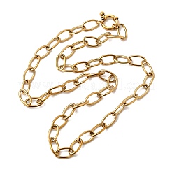 304 Stainless Steel Cable Chain Necklaces with Spring Ring Clasps for Women&nbsp;X-NJEW-Z091-09G