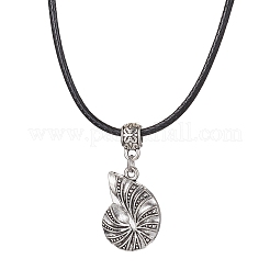 Ocean Theme Alloy Pendant Necklace with Imitation Leather Cords&nbsp;NJEW-JN04495