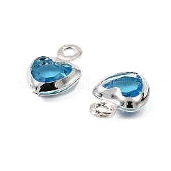 Heart Brass Glass Charms&nbsp;LS-KK-S385-01S-08