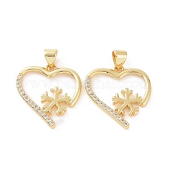 Brass Micro Pave Cubic Zirconia Pendants&nbsp;ZIRC-P106-25G