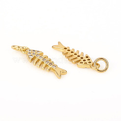 Brass Micro Pave Cubic Zirconia Charms&nbsp;ZIRC-L096-01G