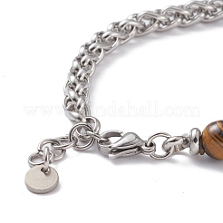 Round Mixed Gemstone Beaded Bracelet for Girl Women&nbsp;BJEW-F418-03