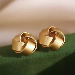 Forever Knot Alloy Stud Earrings&nbsp;FS-WG665BA-01
