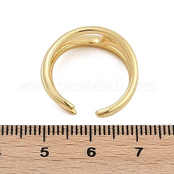 Rack Plating Brass Cuff Rings for Women&nbsp;RJEW-M028-57G