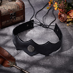 PU Leather & Alloy Headbands Hair Accessories for Women Girls&nbsp;OHAR-WH20009-02B-03