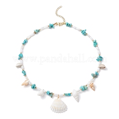Summer Beach Natural Shell Pendant Necklaces&nbsp;NJEW-TA00197