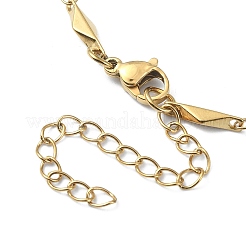 Ion Plating(IP) 304 Stainless Steel Rhombus Link Chain Necklaces for Women&nbsp;NJEW-D052-03G
