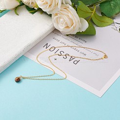 Natural Tiger Eye Pendant Necklaces&nbsp;NJEW-JN03228-02
