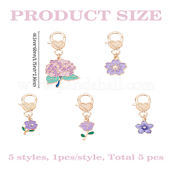 5Pcs 5 Styles Zinc Alloy Pendant Decorations&nbsp;KEYC-LP0001-21