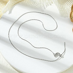 1mm Rack Plating Brass Boston Link Chain Adjustable Slider Necklaces for Women Men&nbsp;MAK-L044-37P