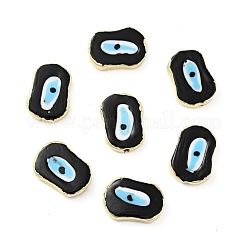 Rack Plating Handmade Evil Eye Lampwork Beads&nbsp;KK-F838-03E-G