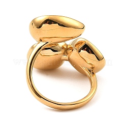 Teardrop & Square Glass Open Cuff Rings&nbsp;RJEW-G289-01G-06