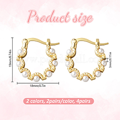 4 Pairs 2 Colors Zinc Alloy Hoop Earrings&nbsp;EJEW-GO0003-03
