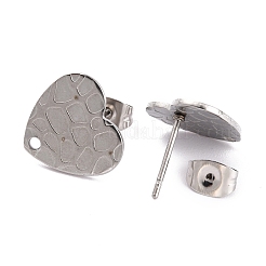 Non-Tarnish 304 Stainless Steel Stud Earring Findings&nbsp;LS-EJEW-O104-10P