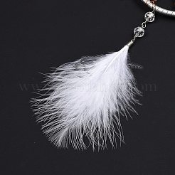 Woven Web/Net with Feather Pendant Decorations&nbsp;HJEW-I013-02