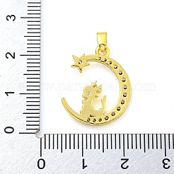 Brass Micro Pave Clear Cubic Zirconia Pendants&nbsp;FIND-Z044-03G