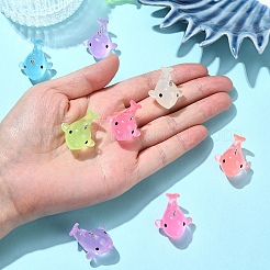 12Pcs 6 Colors Luminous Translucent Resin Pendants&nbsp;RESI-YW0001-85