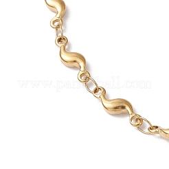 304 Stainless Steel Wave Link Chain Anklets&nbsp;AJEW-AN00641-01