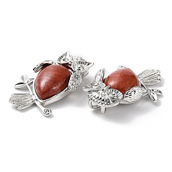 Natural Red Jasper Teardrop Pendant Rhinestone Settings&nbsp;G-K339-02P-03