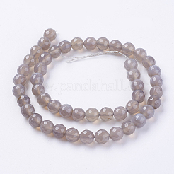 Natural Grey Agate Beads Strands&nbsp;G-G580-8mm-08