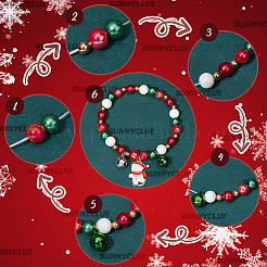 Christmas Theme DIY Alloy & Polymer Clay Rhinestone Bracelet Making Kits&nbsp;DIY-SC0027-63