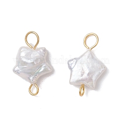 3Pcs 3 Styles Natural Keshi Pearl Connector Charms&nbsp;PALLOY-JF04243