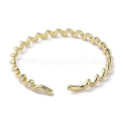 Rack Plating Brass Twist Spiral Cuff Bangles&nbsp;BJEW-M039-04G