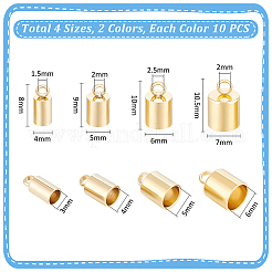 32Pcs 8 Styles 201 Stainless Steel Cord Ends&nbsp;STAS-UN0057-46