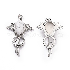 Natural Howlite Teardrop Pendants&nbsp;G-P496-03P-25
