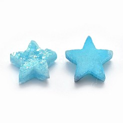 Electroplate Natural Druzy Quartz Charms&nbsp;G-P382-I16