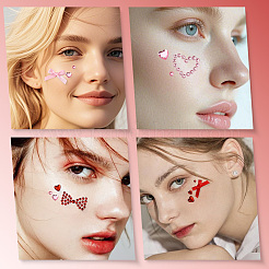 4Pcs 4 Styles Resin & Terylene & Acrylic Face Painting Stickers&nbsp;AJEW-SP0002-69