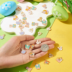 36Pcs 9 Styles Easter Alloy Enamel Pendants&nbsp;ENAM-TA0003-91