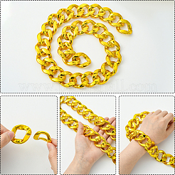 1Pc Acrylic Cuban Link Chain Necklaces for Men&nbsp;NJEW-SP0001-09A-G