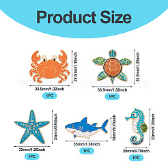 5Pcs 5 Styles Alloy Enamel Brooches&nbsp;FIND-TA0007-98