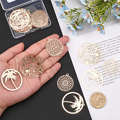 32Pcs 4 Styles Brass Pendants&nbsp;KKC-CA0001-08