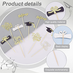 10Pcs Graduation Theme Paper Cake Insert Card Decoration&nbsp;AJEW-WH0270-500A