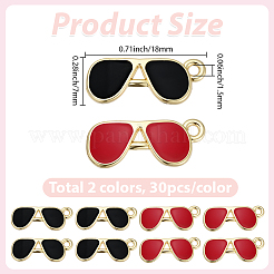 60Pcs 2 Colors Alloy Enamel Pendants&nbsp;ENAM-SC0007-81