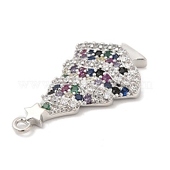 Rack Plating Brass Pave Cubic Zirconia Pendants&nbsp;KK-R150-07P