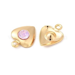 Brass Glass Charms&nbsp;KK-P340-09G-01