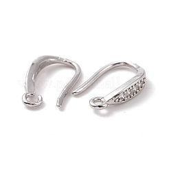 Brass Micro Pave Clear Cubic Zirconia Ear Hooks&nbsp;X-ZIRC-P100-05P