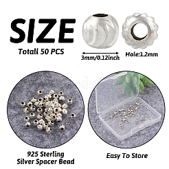 50Pcs 925 Sterling Silver Beads&nbsp;STER-TA0001-08